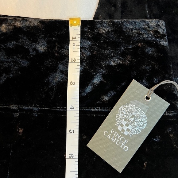 Women’s Vince Camuto Crushed Velvet Leggings Wide Waist Band Black SMALL NEW - Picture 2 of 6